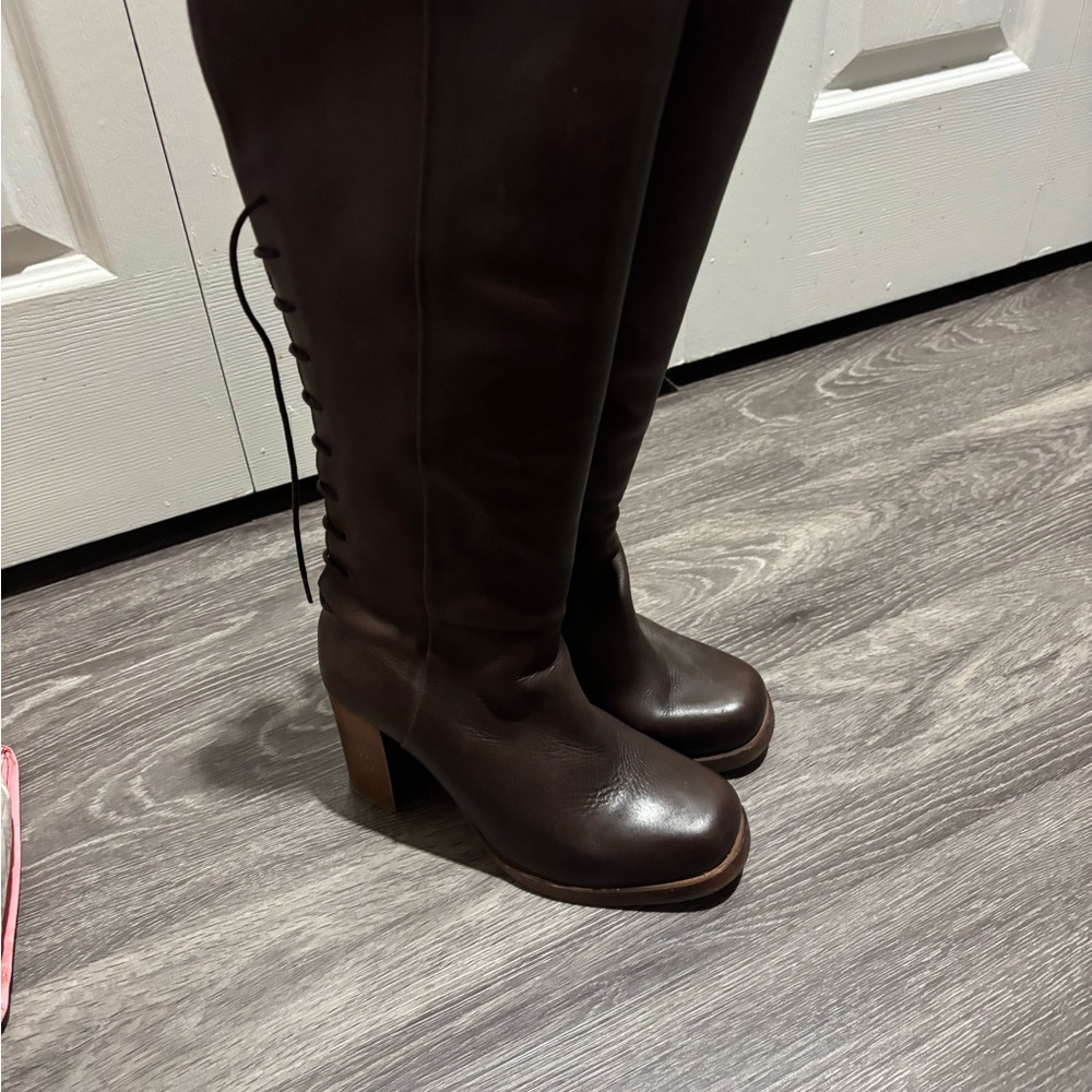 Chic Dark Brown Heeled Women's Boots